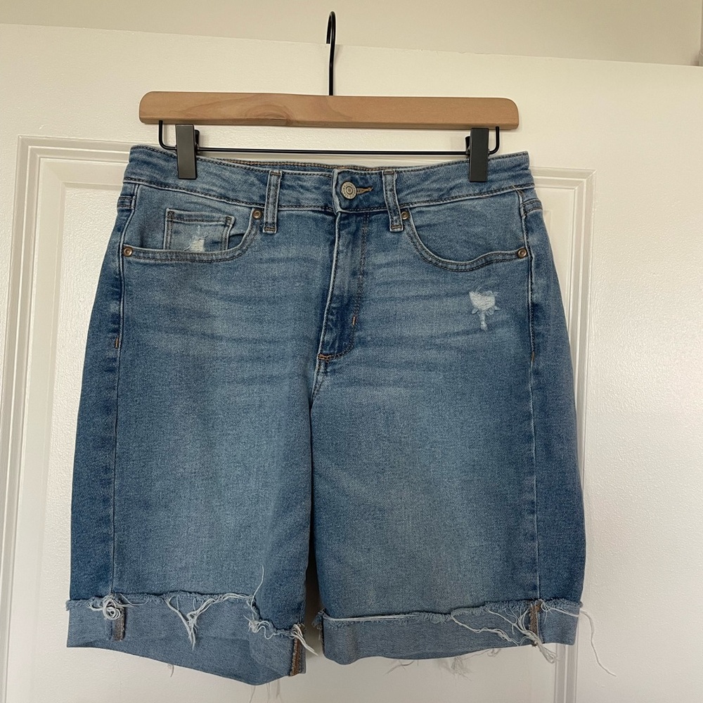 Long Blue Jean Shorts
